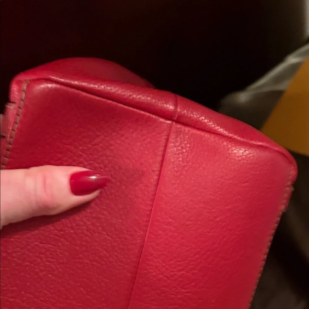 Tignanello Red Leather Hobo Bag